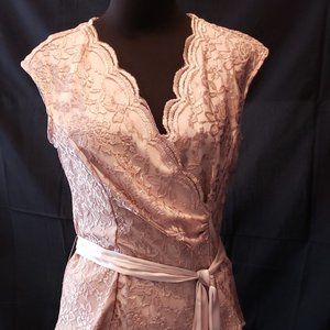 Gold Lace 2-Piece Skirt Set with Satin Ribbon Tie